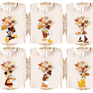 Mickey And Friends Thanksgiving Shirt, Disney Thanksgiving T-Shirt, Happy Thanksgiving 2025 Tee, Autumn Family Matching Tee