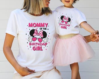 Minnie Mouse Birthday Shirt,Minnie Mouse Shirt,Family Birthday Girl ,Mommy of the Birthday Shirt, Disney Family Birthday Shirts Girls