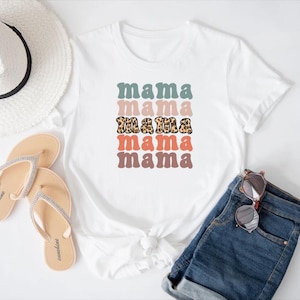 Leopard Print Mama Shirt, Cheetah Mama Shirt for Mother&#39;s Day, Gifts for Mom, Cute Mama Gift for Mothers Day, Mama T Shirt