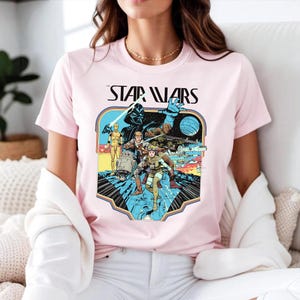 Camiseta retro de Disney Star Wars, camiseta vintage de Star Wars, sudadera Galaxy&#39;s Edge, camiseta de Disneyworld, camiseta desteñida de Star Wars: Una nueva esperanza