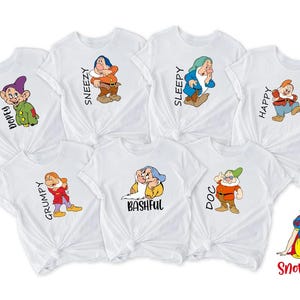 Snow White and Seven Dwarfs Shirts, Disney Family Matching Tshirt, Disney Group Shirt, Snow White Tee, Disney Birthday Shirt, 7 Dwarfs Shirt