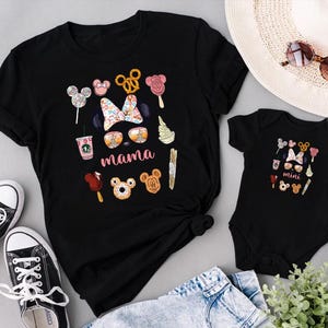Disney Mama and Mini Matching Shirts, Mama Mouse Shirt, Mini Mouse Shirt, Disneyland Mom and Daughter Trip Shirt, Mother&#39;s Day T-shirt