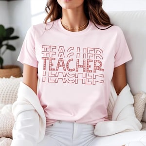Camiseta de maestro, camiseta de maestro personalizada, camiseta de maestro personalizada, regalo de maestro, nombre de maestro, agradecimiento al maestro, personalizada, camiseta de maestro