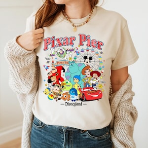 Vintage Pixar Pier Disneyland Shirt, Disneyland Pixar Fest 2025 Shirt, Meet me at Pixar Pier Disney Pixar Characters, Disneyland Trip Shirt
