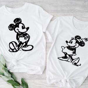 Vintage Mickey and Minnie Shirt, Mickey Sketch, Minnie Sketch, Vintage Mickey Minnie, Disney Family Vacation, Disney Kids shirt, Disneyworld