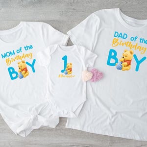 Winnie The Pooh Birthday Shirt Matching Winnie The Pooh Shirts Pooh Bear Birthday family Shirts Toddler Birthday Shirt Mom Dad