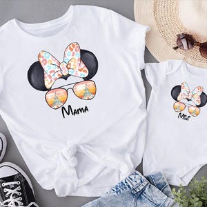 Mama Mini Disney Shirt, Mama Mini Minnie Maus Passendes Shirt, Mama T-Shirt, Mini Strampelanzug