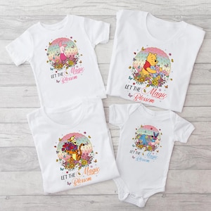 Winnie The Pooh Friends Matching Disney Epcot Shirt Let The Magic Blossom, Flower And Garden Festival Shirt, Floral Epcot Shirt, Pooh Epcot