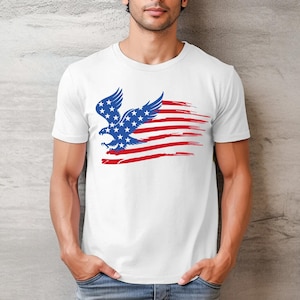 Camiseta con águila y bandera de EE. UU.: camiseta patriótica del 4 de julio