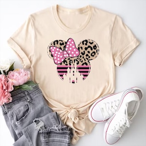 Minnie Head Shirt, Disney Minnie Mouse Shirt, Minnie Head Leopard Shirt, Disney Women Shirt, Disney Trip Shirt