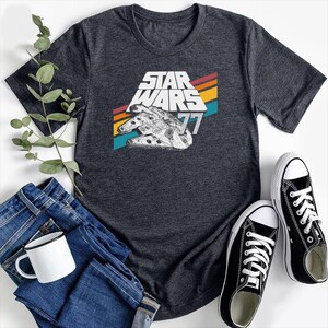 Retro Star Wars 1977 Millennium Falcon Spaceship Shirt, Star Wars Gift Shirt For Men Women, Star Wars Trip Shirt, Galaxy's Edge Shirt