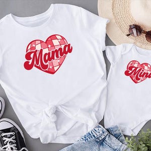 Mama Mini Checkered Heart Shirt,Mama Mini shirt,Mama and me shirt,Checkered Heart,Mommy and Me,Mama Mini Shirt, Mother Day Gifts