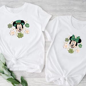 Mickey And Minnie St Patrick&#39;s Day Shirt, Disney Lucky Day Matching Tee, Couple Shamrock Shirt, Mickey Irish Day T-Shirt