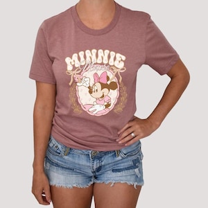 Camiseta Disney Minnie Mouse, Camiseta Retro Girls Trip Disneyland, Camiseta Disney World Vacation, Camiseta Disney Floral Minnie, Camisetas Disney Family