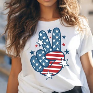 America Peace Sign Shirt, American Flag Toddler Shirt, American Victory T-Shirt, Stars And Stripes Tee, July 4th Shirt, Freedom Shirt