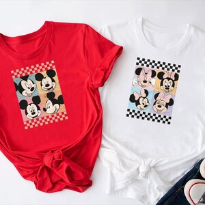 Mickey and Minnie Matching Shirt, Mickey Minnie Checkered T-Shirt, Minnie Checkered Shirt, Disney Trip Tee, Disney Couple Shirt