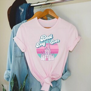 Zamek Najlepszy Dzień W Życiu Disney Koszulka, Myszka Park Rodzinna Wycieczka Koszulki, Retro Pastel Tee Tank Top, Disneyworld Zamek Myszka Tee