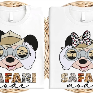 Mickey and Minnie Safari Shirts, Mickey Animal Shirt, Animal Kingdom, Mickey and Friends T-shirt, Couple Matching Shirts, Disney Couple Tees