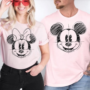 Mickey Sketch Shirt, Minnie Sketch Shirt, Disney Shirt, Simple Disney Shirt, Disney Vacation Shirt, Disneyland Shirt, Disney Group Shirt