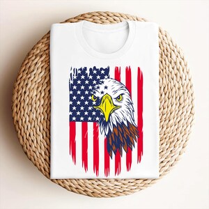 Camiseta con águila y bandera de EE. UU.: camiseta patriótica del 4 de julio