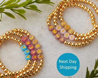 Custom Name Bracelet | Friendship Bracelet | Beaded Bracelet |  Personalized Name Beaded Bracelet | Best Mom Bracelet | Girls Trip