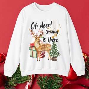 Sweat-shirt mignon de saison avec un cerf de Noël - Cadeau des Fêtes unisexe, mélange épais et confortable