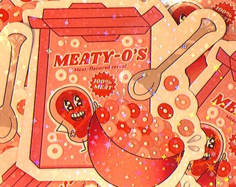 Meaty-o&#39;s 3 Inch Holographic Sticker