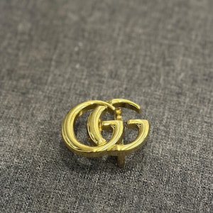 Vintage Gucci VTG Golden GG Monogram Gold Reversible Belt Buckle 3cm 1.15&quot; Stainless Steel