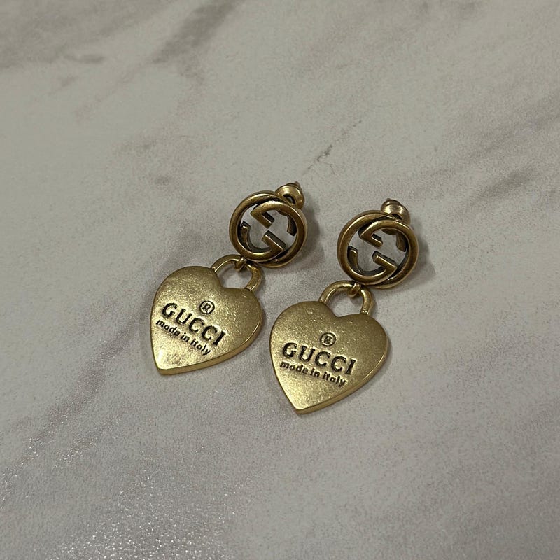 Vintage Gucci Heart Ear Rings