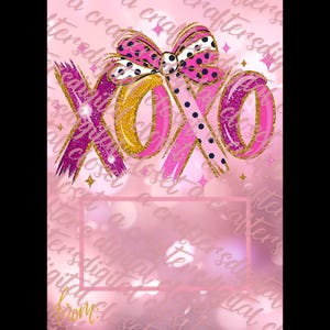 Carte XOXO Saint-Valentin PNG