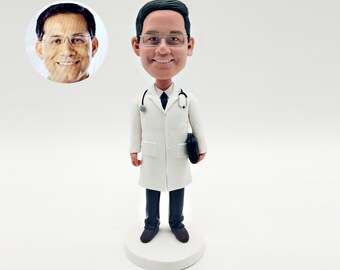 Personalized Doctor Bobblehead: Custom Clay Keepsake Gift