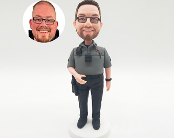 Custom Police Officer Bobblehead: Personalized Clay Figurine