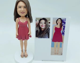 Personalized Photo Bobblehead Figurine: Custom Clay Sculpture Gift