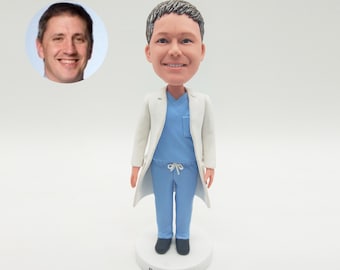 Personalized Doctor Bobblehead | Custom Clay Figurine Gift