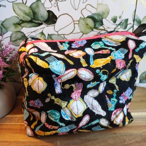 Black makeup design handmade makeup bag organizer for cosmetics bag travel pouch for makeup organizer bag for girls make-up pouch cosmetic