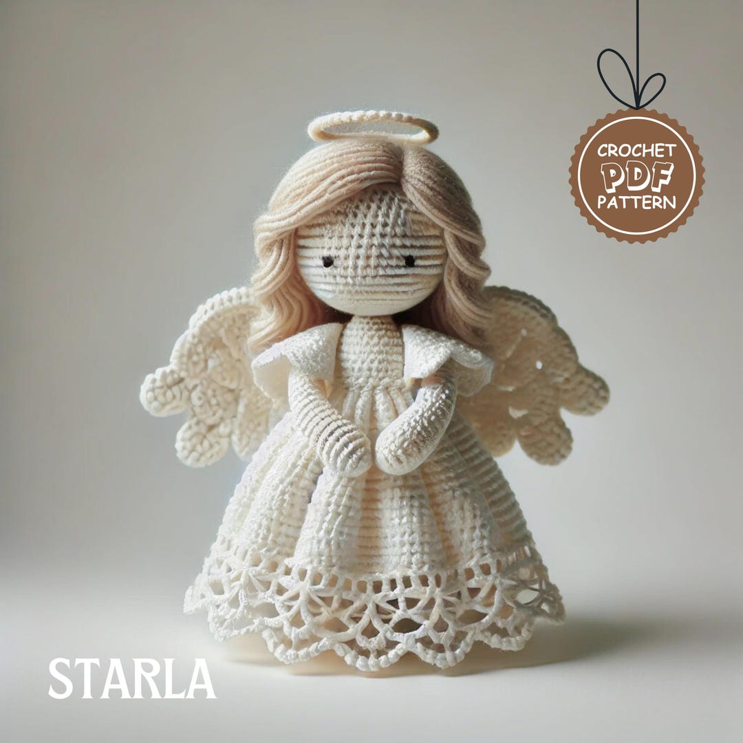 Handmade Crochet Angel Amigurumi Pattern Elegant Christmas Angel Decoration Guardian Angel Gift DIY Holiday Craft Decor