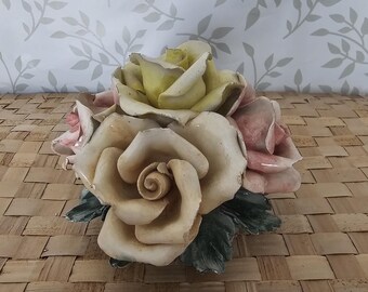 DEA CAPODIMONTE Napoli Porcelain Flower Hand Made in Italy  display picture 3