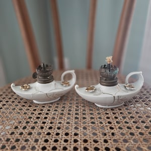 Vintage Ceramic Aladdin Oil Lamps