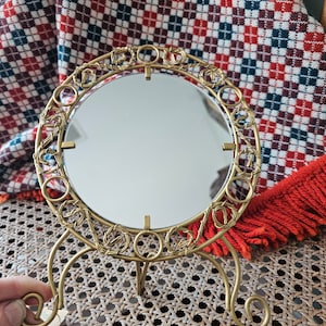 Vintage Brass Vanity Mirror