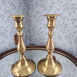 Vintage 8" Brass taper candle holders set of 2