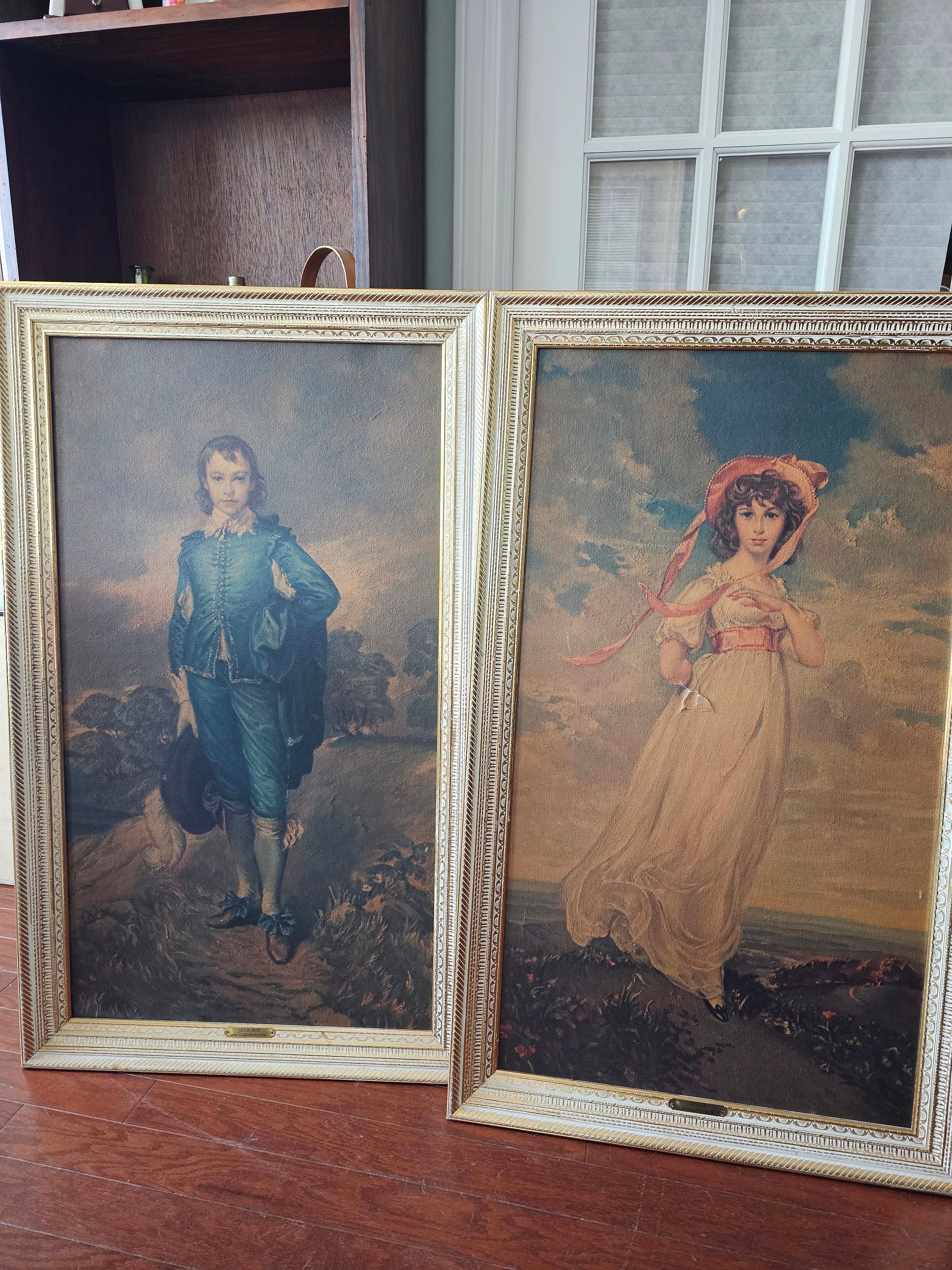 Three colours lady boy 油絵 Antique Large Boy Blue and Pinkie Framed Art - Etsy
