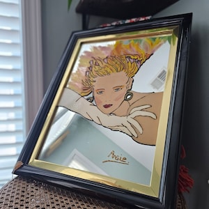 Hand Painted Mirror vogue woman