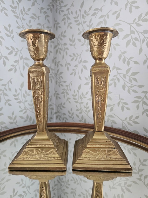 8インチ ヴィンテージ 真鍮 キャンドルホルダー - Etsy 日本