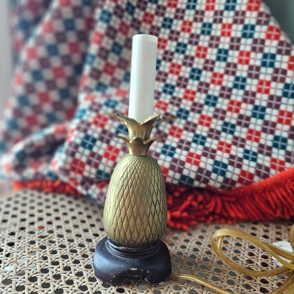 Mini Brass Pineapple Candlestick Lamp