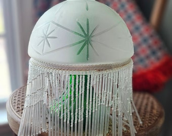 Vintage beaded glass lamp shade
