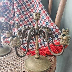 Antique Brass 7 arm candelabra.  RARE matching set of 2