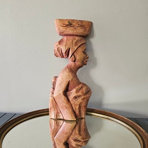 Vintage Hand Carved African wood sculpture