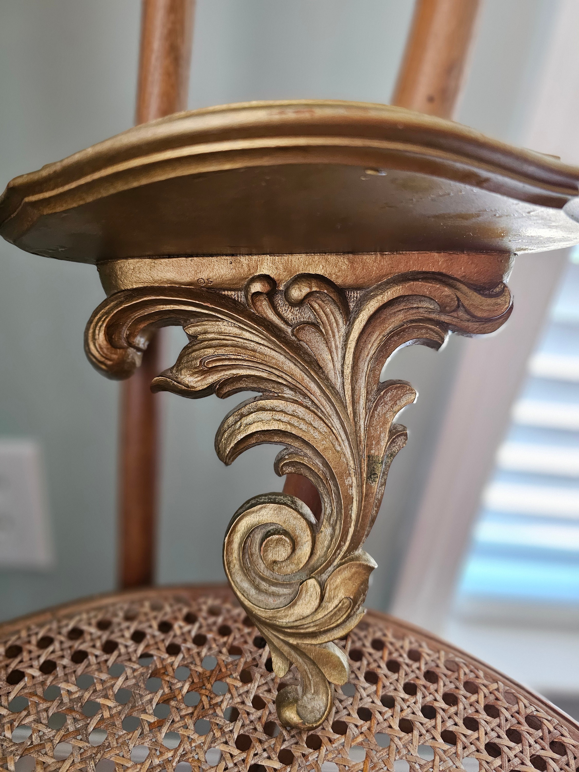 Vintage Syroco Wall Shelf Sconce / Plastic Wall Decor / Hollywood