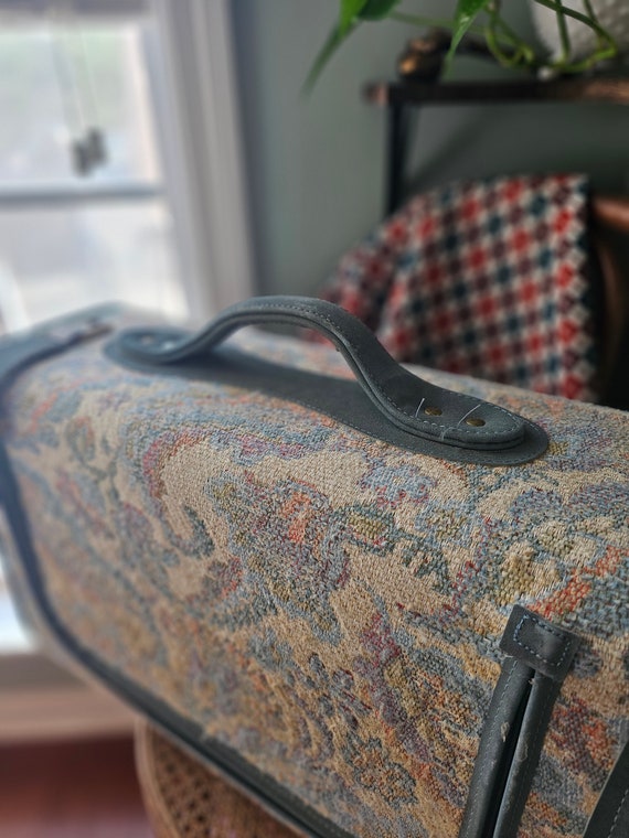Vintage fabric French suitcase