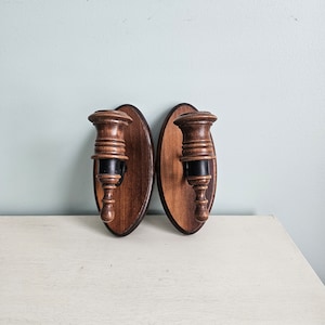 Vintage American Wood sconces set of 2